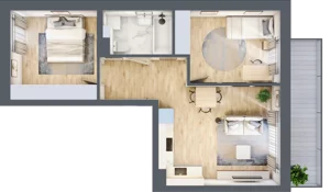 3 pokoje, mieszkanie 52,26 m², piętro 1, oferta nr 1, Stacja Olszynka, Warszawa, Praga Południe, Gocławek, ul. Załęże 14