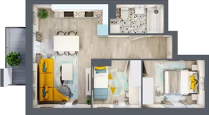 3 pokoje, mieszkanie 47,30 m², piętro 2, oferta nr M12, Nova Leszczyńska, Kielce, Sandomierskie, ul. Leszczyńska 65