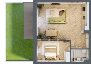 2 pokoje, mieszkanie 55,16 m², piętro 1, oferta nr B1.11, Fokus Bielany, Bielany Wrocławskie, ul. Kolejowa 5
