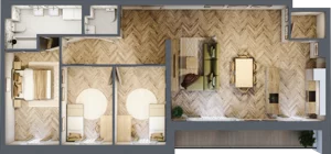 4 pokoje, mieszkanie 98,31 m², piętro 1, oferta nr B2.8, Fokus Bielany, Bielany Wrocławskie, ul. Kolejowa 5