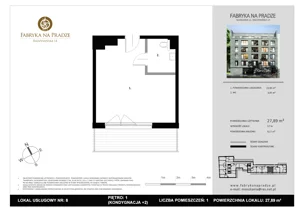 1 pokój, lokal inwestycyjny 27,89 m², piętro 1, oferta nr 8, Fabryka na Pradze Radzymińska 14 - lokale inwestycyjne, Warszawa, Praga Północ, ul. Radzymińska 14