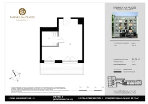 1 pokój, lokal inwestycyjny 25,71 m², piętro 1, oferta nr 11, Fabryka na Pradze Radzymińska 14 - lokale inwestycyjne, Warszawa, Praga Północ, ul. Radzymińska 14