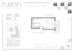 1 pokój, apartament 32,83 m², piętro 2, oferta nr 9, Flora Śródmieście, Łódź, Śródmieście, ul. płk. Jana Kilińskiego 111