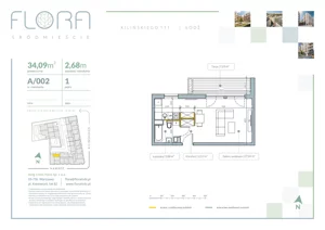 1 pokój, apartament 34,09 m², piętro 1, oferta nr 2, Flora Śródmieście, Łódź, Śródmieście, ul. płk. Jana Kilińskiego 111