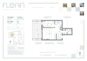 2 pokoje, apartament 45,88 m², parter, oferta nr 126, Flora Śródmieście, Łódź, Śródmieście, ul. płk. Jana Kilińskiego 111
