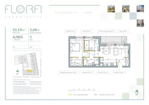 3 pokoje, apartament 52,19 m², piętro 1, oferta nr 3, Flora Śródmieście, Łódź, Śródmieście, ul. płk. Jana Kilińskiego 111