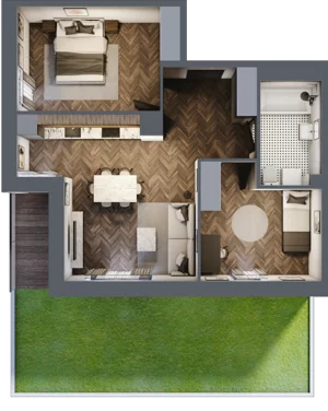 3 pokoje, mieszkanie 59,29 m², piętro 1, oferta nr B3.M9, Sosnovia, Sosnowiec, Dańdówka, ul. Mariana Maliny/Grzybowa
