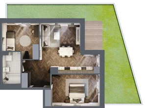 3 pokoje, mieszkanie 61,98 m², piętro 1, oferta nr B1.M10, Sosnovia, Sosnowiec, Dańdówka, ul. Mariana Maliny/Grzybowa