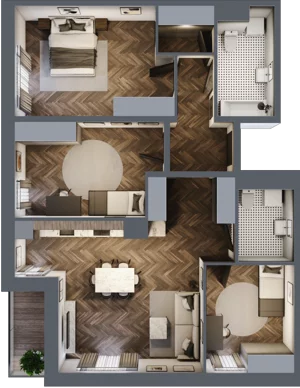 4 pokoje, mieszkanie 91,42 m², piętro 4, oferta nr B2.M30_31, Sosnovia, Sosnowiec, Dańdówka, ul. Mariana Maliny/Grzybowa