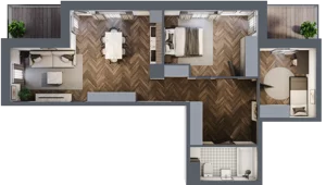 3 pokoje, mieszkanie 66,22 m², piętro 1, oferta nr B2.M7, Sosnovia, Sosnowiec, Dańdówka, ul. Mariana Maliny/Grzybowa