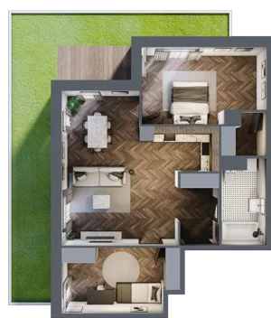 3 pokoje, mieszkanie 72,70 m², parter, oferta nr B3.M1, Sosnovia, Sosnowiec, Dańdówka, ul. Mariana Maliny/Grzybowa