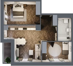 3 pokoje, mieszkanie 59,29 m², piętro 1, oferta nr B3.M9, Sosnovia, Sosnowiec, Dańdówka, ul. Mariana Maliny/Grzybowa