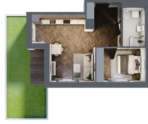 2 pokoje, mieszkanie 46,77 m², parter, oferta nr B3.M2, Sosnovia, Sosnowiec, Dańdówka, ul. Mariana Maliny/Grzybowa
