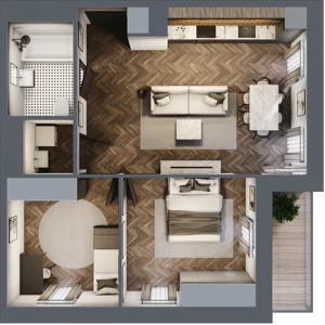 3 pokoje, mieszkanie 58,30 m², piętro 1, oferta nr B3.M12, Sosnovia, Sosnowiec, Dańdówka, ul. Mariana Maliny/Grzybowa