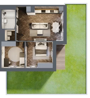 3 pokoje, mieszkanie 58,30 m², piętro 1, oferta nr B3.M12, Sosnovia, Sosnowiec, Dańdówka, ul. Mariana Maliny/Grzybowa