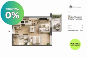Mieszkanie jednopokojowe 32,55 m², Warszawa, Włochy, Popularna, Sprzedaż