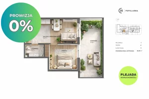 Mieszkanie dwupokojowe 38,98 m², Warszawa, Włochy, Popularna 35, Sprzedaż
