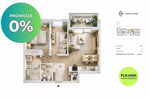 Mieszkanie trzypokojowe 57,96 m², Warszawa, Włochy, Popularna, Sprzedaż
