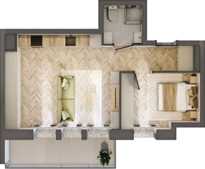 2 pokoje, apartament 42,99 m², piętro 2, oferta nr 16, Marina Residence Puck, Puck, ul. Aleja Lipowa 4