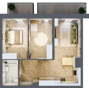 3 pokoje, apartament 60,48 m², piętro 1, oferta nr 7, Marina Residence Puck, Puck, ul. Aleja Lipowa 4