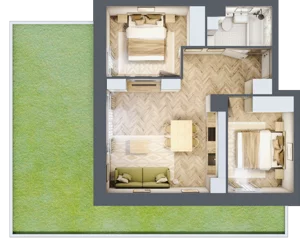 3 pokoje, apartament 48,14 m², parter, oferta nr 5, Marina Residence Puck, Puck, ul. Aleja Lipowa 4