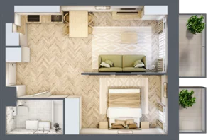 2 pokoje, apartament 39,11 m², piętro 1, oferta nr 47, Marina Residence Puck, Puck, ul. Aleja Lipowa 4