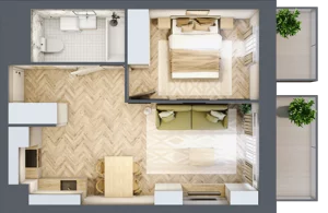 2 pokoje, apartament 39,27 m², piętro 1, oferta nr 55, Marina Residence Puck, Puck, ul. Aleja Lipowa 4