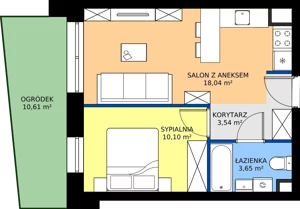 2 pokoje, apartament 35,33 m², parter, oferta nr 30, Marina Residence Puck, Puck, ul. Aleja Lipowa 4