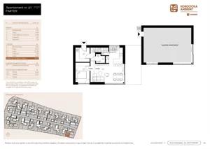 5 pokoi, mieszkanie 99,97 m², parter, oferta nr A1, Kosocicka Ambient, Kraków, Podgórze Duchackie, Piaski Wielkie, ul. Kosocicka