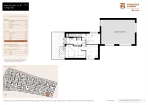 5 pokoi, mieszkanie 99,97 m², parter, oferta nr A1, Kosocicka Ambient, Kraków, Podgórze Duchackie, Piaski Wielkie, ul. Kosocicka