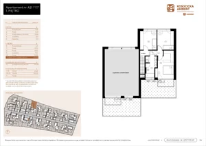 5 pokoi, mieszkanie 101,03 m², parter, oferta nr A21, Kosocicka Ambient, Kraków, Podgórze Duchackie, Piaski Wielkie, ul. Kosocicka