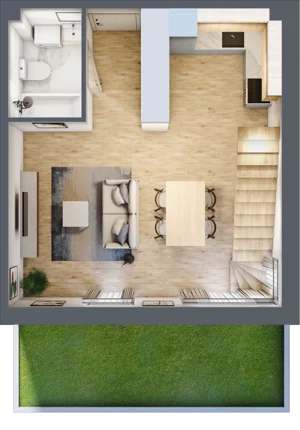 1 pokój, mieszkanie 68,22 m², parter, oferta nr B1.3, Osiedle Maureska, Toruń, Wrzosy, JAR, ul. Konrada Grasera 2 / Strobanda 6