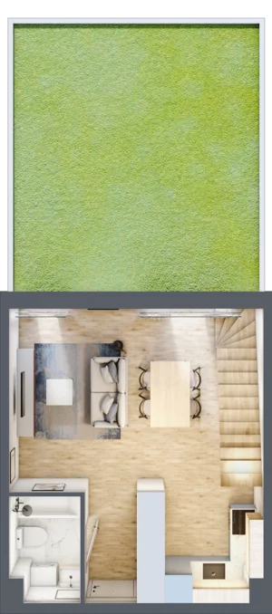 1 pokój, mieszkanie 59,24 m², parter, oferta nr B’.1, Osiedle Maureska, Toruń, Wrzosy, JAR, ul. Konrada Grasera 2 / Strobanda 6