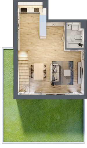 1 pokój, mieszkanie 74,33 m², parter, oferta nr B’.7, Osiedle Maureska, Toruń, Wrzosy, JAR, ul. Konrada Grasera 2 / Strobanda 6