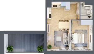 2 pokoje, mieszkanie 35,86 m², piętro 3, oferta nr B’.21, Osiedle Maureska, Toruń, Wrzosy, JAR, ul. Konrada Grasera 2 / Strobanda 6