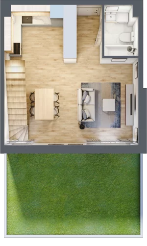 1 pokój, mieszkanie 70,90 m², parter, oferta nr B’.6, Osiedle Maureska, Toruń, Wrzosy, JAR, ul. Konrada Grasera 2 / Strobanda 6