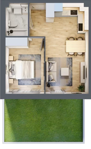 2 pokoje, mieszkanie 35,83 m², piętro 2, oferta nr B’.16, Osiedle Maureska, Toruń, Wrzosy, JAR, ul. Konrada Grasera 2 / Strobanda 6
