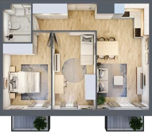3 pokoje, mieszkanie 53,84 m², piętro 3, oferta nr D.50, Osiedle Maureska, Toruń, Wrzosy, JAR, ul. Konrada Grasera 2 / Strobanda 6