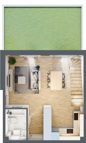 1 pokój, mieszkanie 68,59 m², parter, oferta nr D.28, Osiedle Maureska, Toruń, Wrzosy, JAR, ul. Konrada Grasera 2 / Strobanda 6