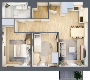 3 pokoje, mieszkanie 51,75 m², piętro 1, oferta nr D.6, Osiedle Maureska, Toruń, Wrzosy, JAR, ul. Konrada Grasera 2 / Strobanda 6