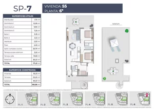 4 pokoje, mieszkanie 82,15 m², piętro 6, oferta nr 55, Av. de las Habaneras, Torrevieja, Av. de las Habaneras