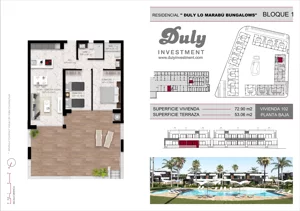 3 pokoje, mieszkanie 72,90 m², parter, oferta nr 102, Lo Marabu, Quesada, c. Gijon