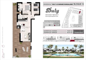 3 pokoje, mieszkanie 78,87 m², parter, oferta nr 1301, Lo Marabu, Quesada, c. Gijon