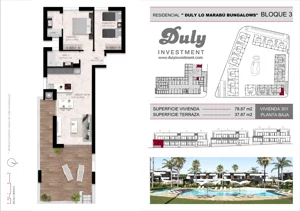 3 pokoje, mieszkanie 78,87 m², parter, oferta nr 301, Lo Marabu, Quesada, c. Gijon