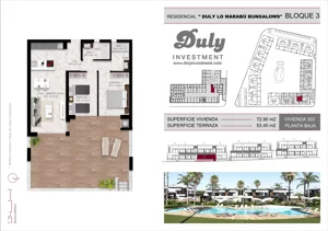 3 pokoje, mieszkanie 72,90 m², parter, oferta nr 303, Lo Marabu, Quesada, c. Gijon