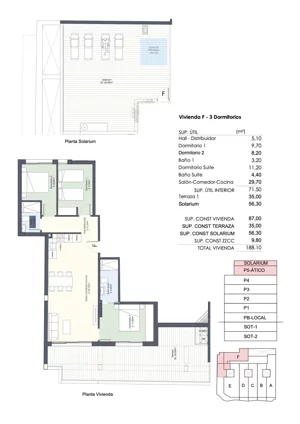 4 pokoje, mieszkanie 71,50 m², piętro 5, oferta nr 5F, Avda. de las Habaneras, Torrevieja, Av. de las Habaneras