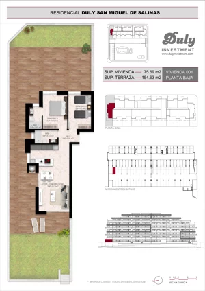 2 pokoje, mieszkanie 75,69 m², parter, oferta nr D.1, San Miguel De Salinas, San Miguel de Salinas, c. Schubert / Verdi