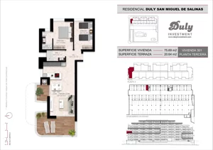 2 pokoje, mieszkanie 75,69 m², piętro 3, oferta nr D.301, San Miguel De Salinas, San Miguel de Salinas, c. Schubert / Verdi