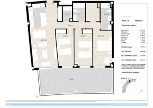 4 pokoje, mieszkanie 91,36 m², piętro 3, oferta nr P10 1F, Toros los Urb Aldea Beach, Alcorrín, c. de Los Fenicios