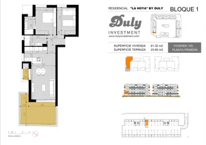 3 pokoje, apartament 81,32 m², piętro 1, oferta nr 105, LA HOYA BY DULY, Torrevieja, c. Lagos de Covadonga